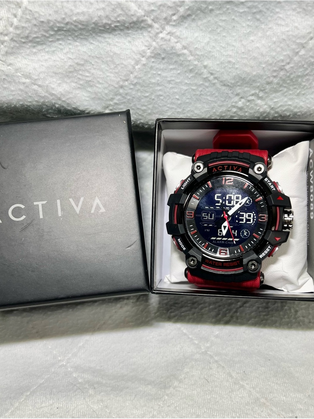 NEW! ACTIVA Men's Red and Black Sport Digital-Analog Watch